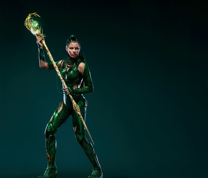 Rita Repulsa from Power Rangers holding a staff