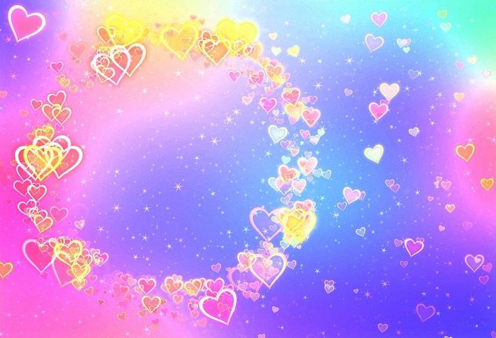 4K Colorful Love Hearts Abstract
