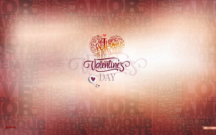 Valentine's Day heart with love words