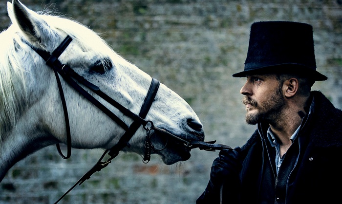 James Delaney from Taboo with a horse