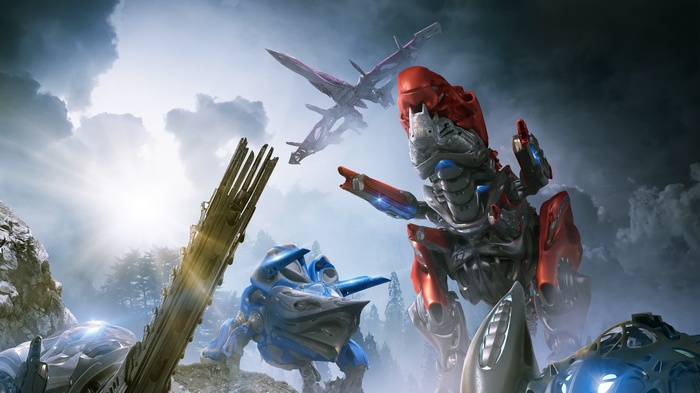 Power Rangers Zords in a battle