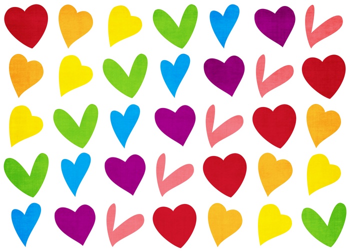 Colorful love hearts pattern