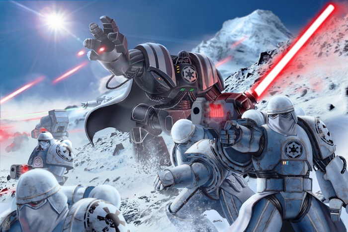 Star Wars and Warhammer 40K crossover with Stormtroopers and Darth Vader