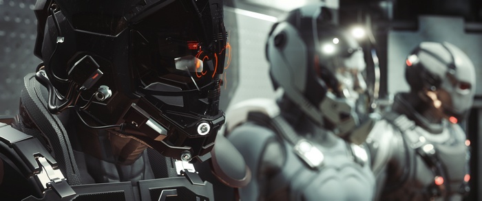Star Citizen soldiers in futuristic armor
