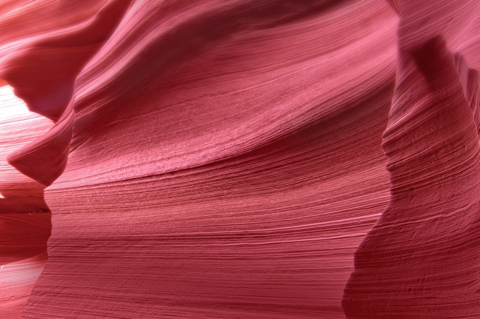 Red sandstone rock formations in a slot canyon