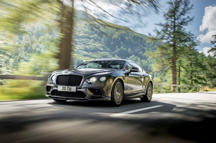 Bentley Continental GT Supersports driving on a mountain road