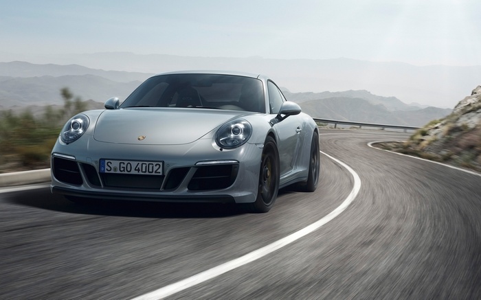 2017 Porsche 911 Carrera 4 GTS on a mountain road