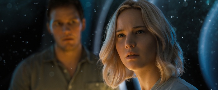 Jennifer Lawrence and Chris Pratt from Passengers
