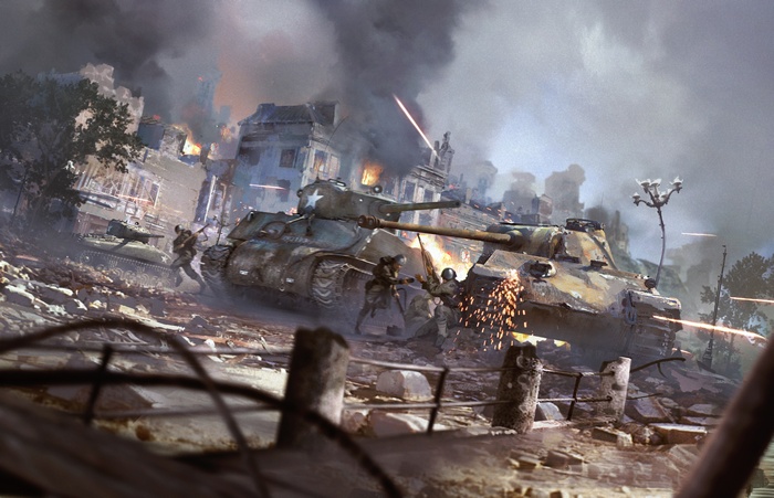 War Thunder tanks in battle 4K