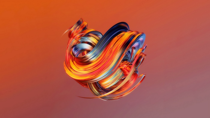 Abstract paint wave with red and blue colors