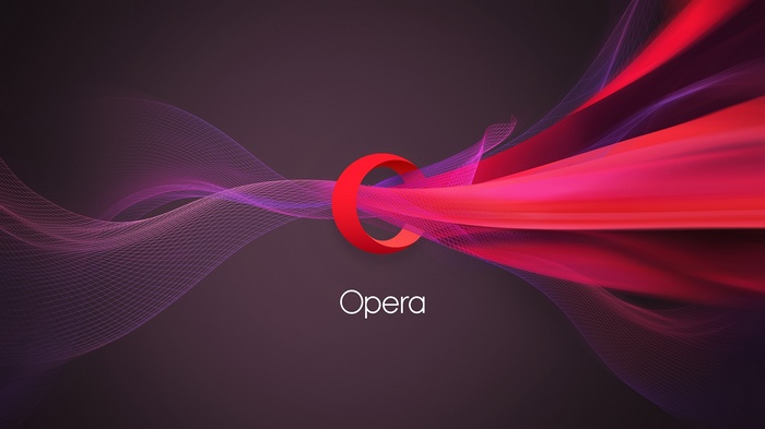 Opera logo with abstract colorful waves