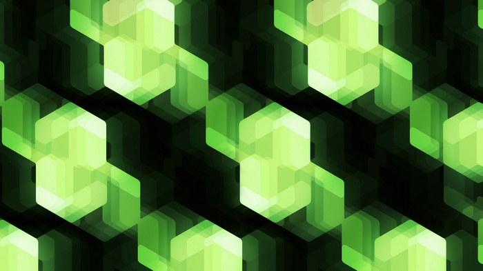 Green Hexagons Abstract 4K