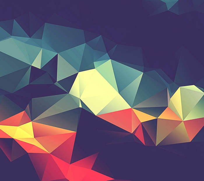 Abstract geometric low poly art with colorful gradients