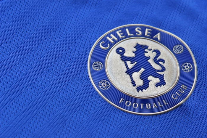 Chelsea Football Club logo on blue fabric