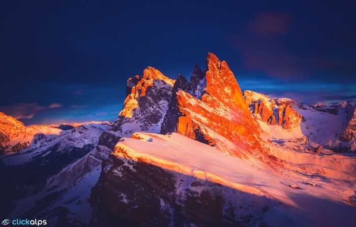 Odle Mountains, Dhauladhar Mountains, Sunset