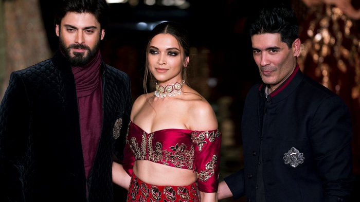 Deepika Padukone with Fawad Khan and Manish Malhotra