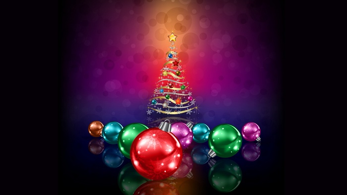 Christmas tree and ornaments 4K