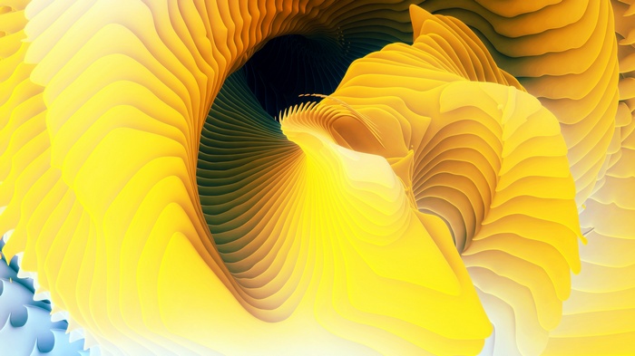 Abstract Yellow Spiral Tunnel
