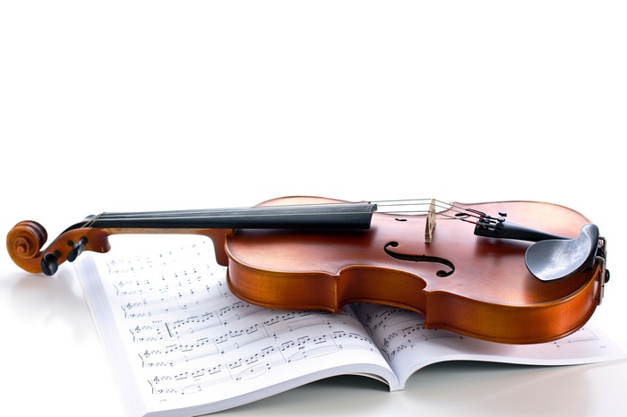 Violin on sheet music