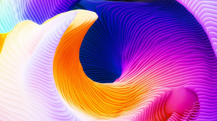 Abstract Swirl of Yellow, Purple, and Blue