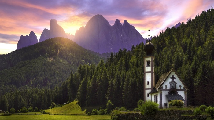 Church of St Magdalena in the Dolomites, Italy