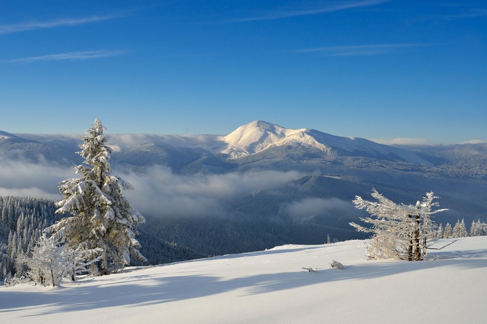 4K Snow Winter Mountains Landscape