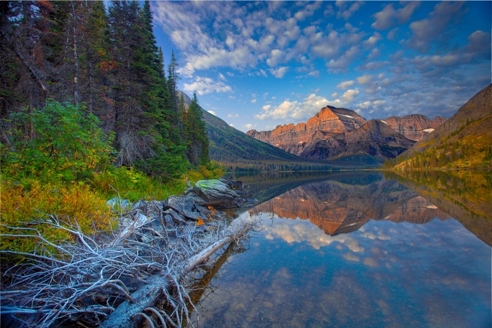 4K Lake Josephine Glacier National Park Montana