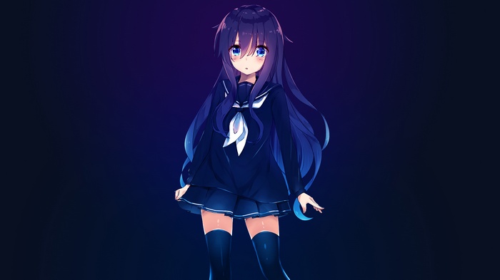 Anime girl in sailor uniform 4K