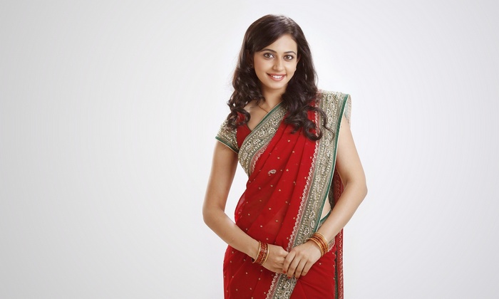 Rakul Preet Singh in a red saree