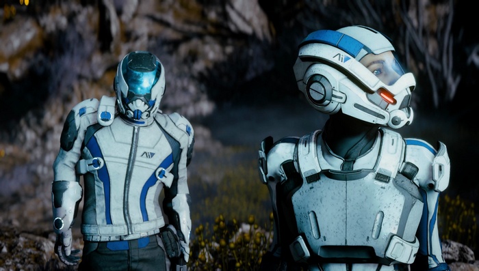 Two astronauts in Mass Effect: Andromeda 4K