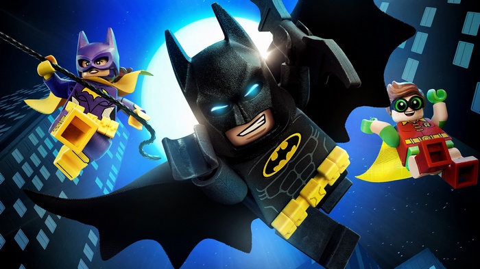 Batman, Batgirl, and Robin from The Lego Batman Movie