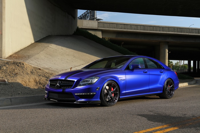 Satin Blue Mercedes-AMG CLS63 by Vorsteiner 4K
