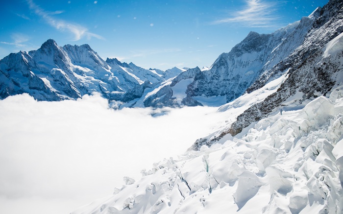 Jungfrau Summit in Bernese Alps, Switzerland 4K
