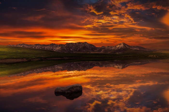 Lake, Twilight, Mountains, 5K, Dusk, Reflection