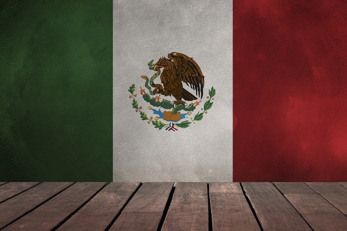 Flag of Mexico with Wooden Planks