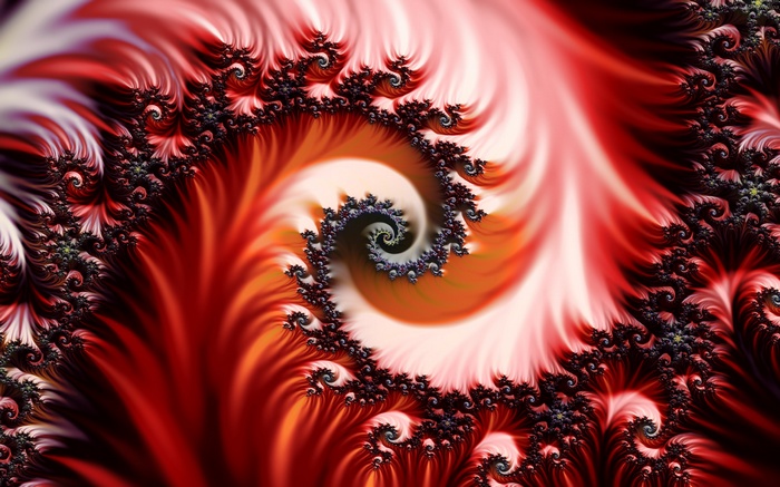 Red and Orange Fractal Spiral