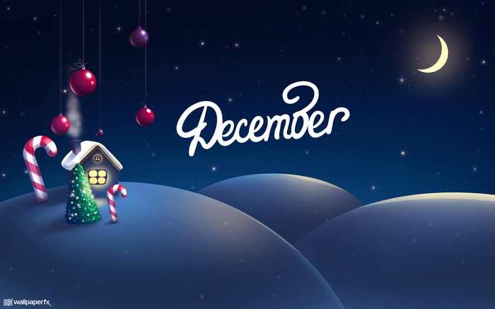December night with Christmas decorations