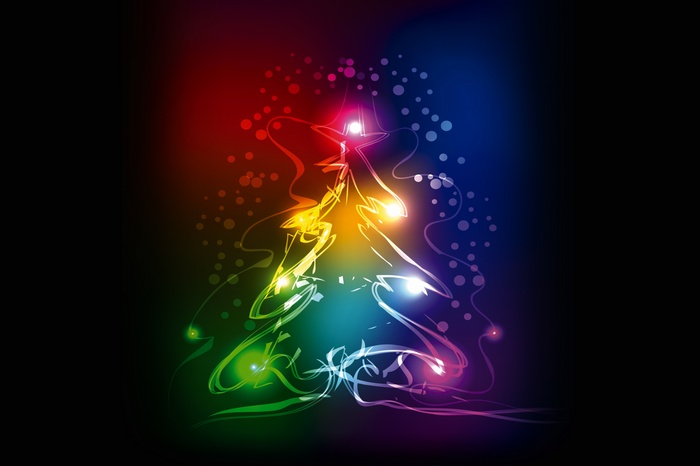 Abstract Colorful Christmas Tree 4K