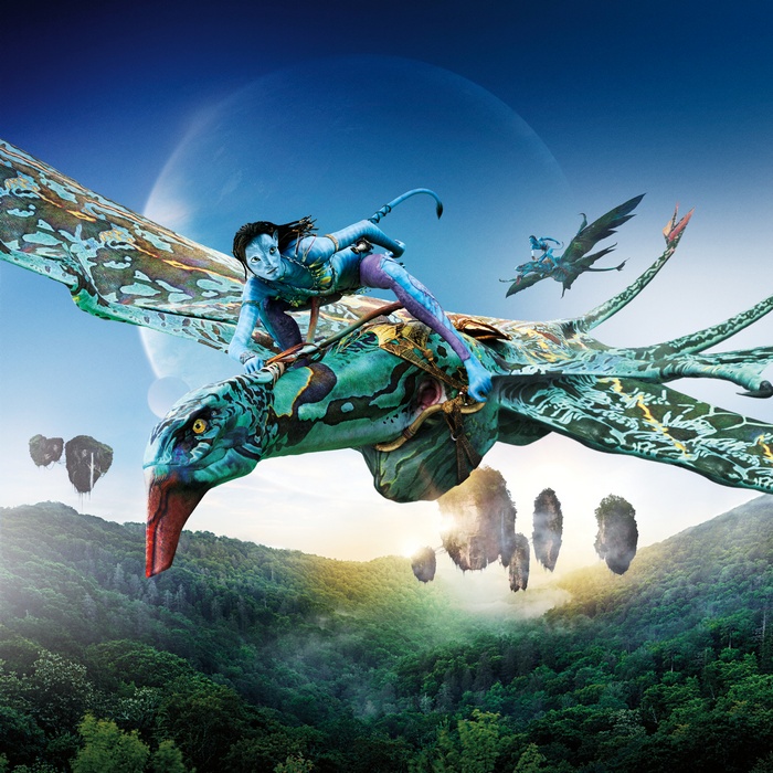 Neytiri riding a banshee from Avatar