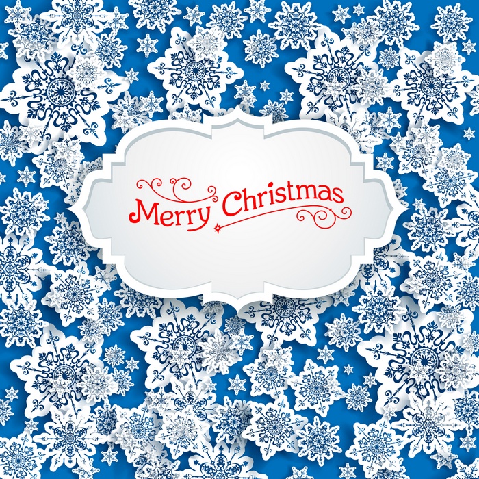 4K Merry Christmas Snowflakes