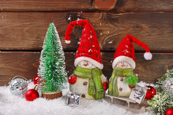 Christmas decoration with Santa Snowmen