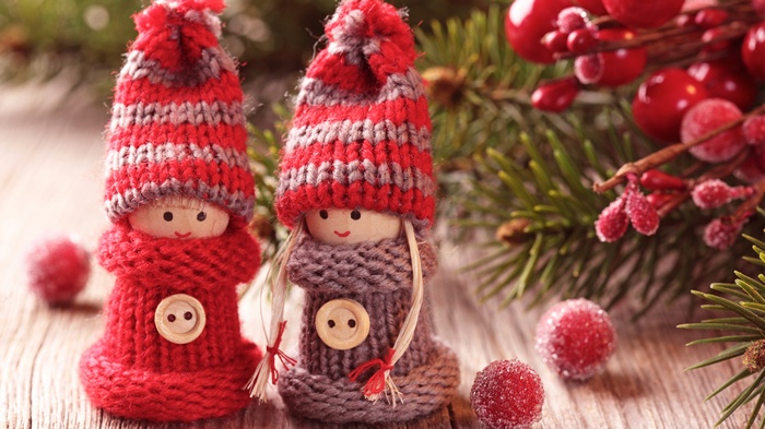 Christmas Decorations with Pine and Berries 4K