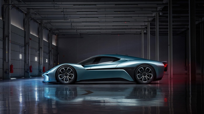 NIO EP9 Electric Supercar in a Garage