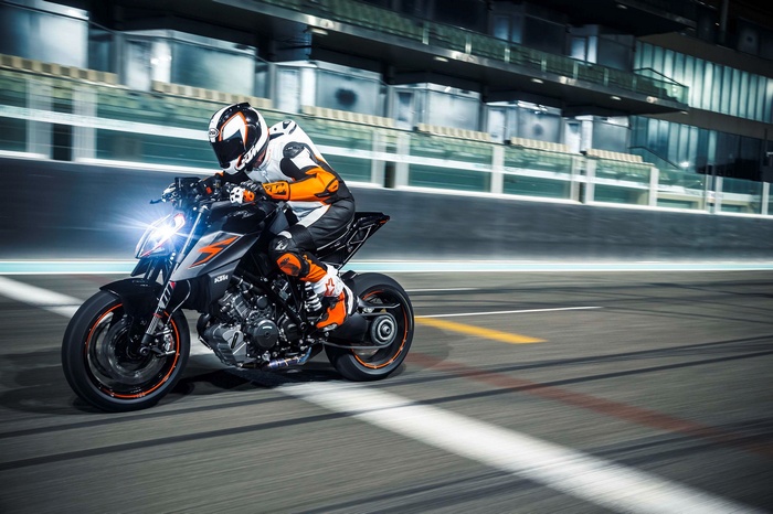 KTM 1290 Super Duke R motorcycle on a track