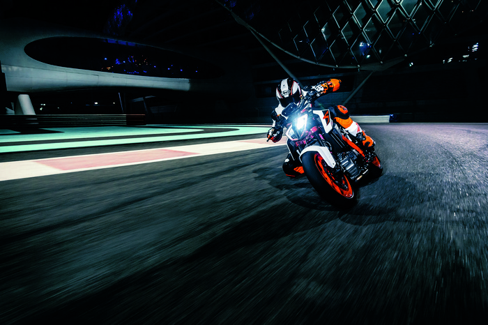 2017 KTM 1290 Super Duke R motorcycle on track