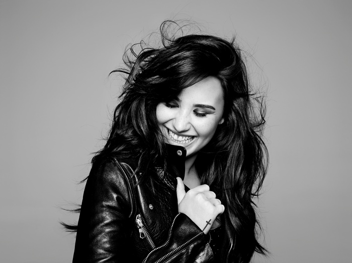 Demi Lovato in Leather Jacket