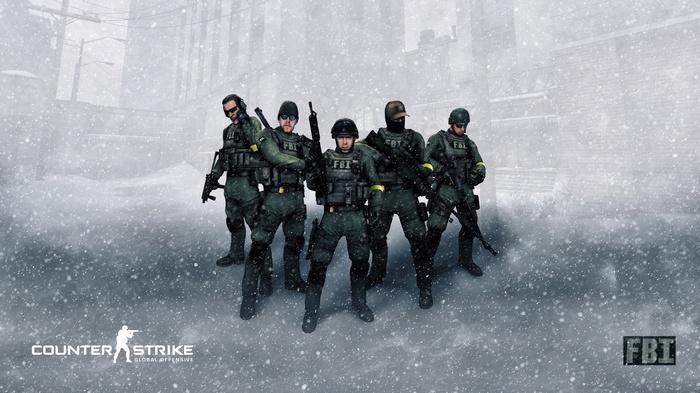 FBI agents in Counter-Strike: Global Offensive during snowfall