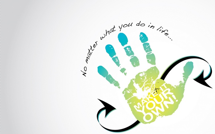 Handprint with inspirational quote 'Make it your own'