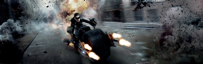Catwoman from The Dark Knight Rises on a Batpod