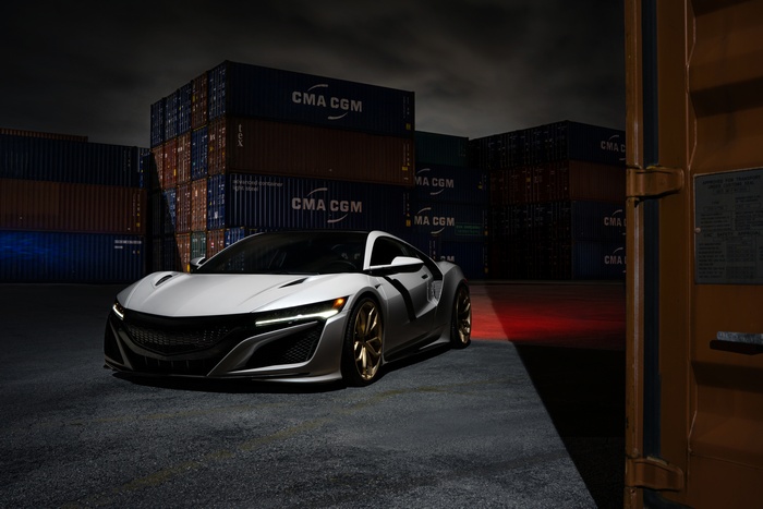White 2017 Acura NSX with HRE Wheels